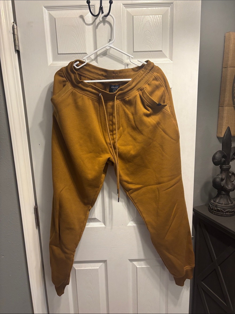 Men's Mustard Drawstring Jogger Sweatpants